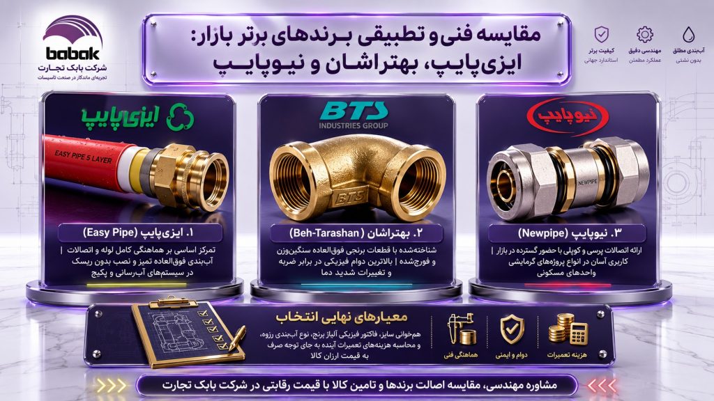 اتصالات ایزی پایپ در مقایسه با بهتراشان و نیوپایپ چه تفاوتی دارند؟