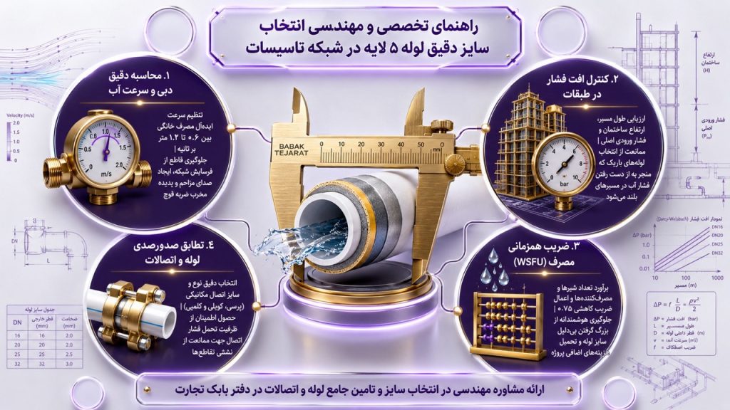 سایز لوله پنج لایه چگونه انتخاب می‌شود