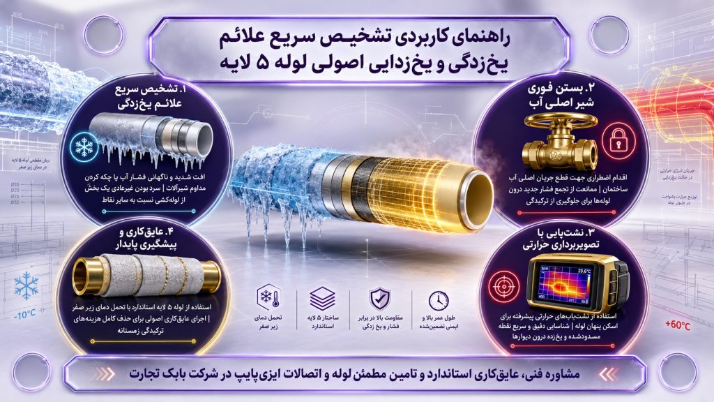 چگونه علائم یخ زدگی لوله پنج لایه را سریع تشخیص دهیم؟