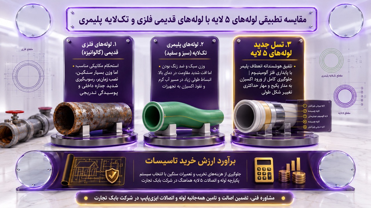 لوله ۵ لایه چیست و چه تفاوتی با لوله‌های قدیمی دارد؟
